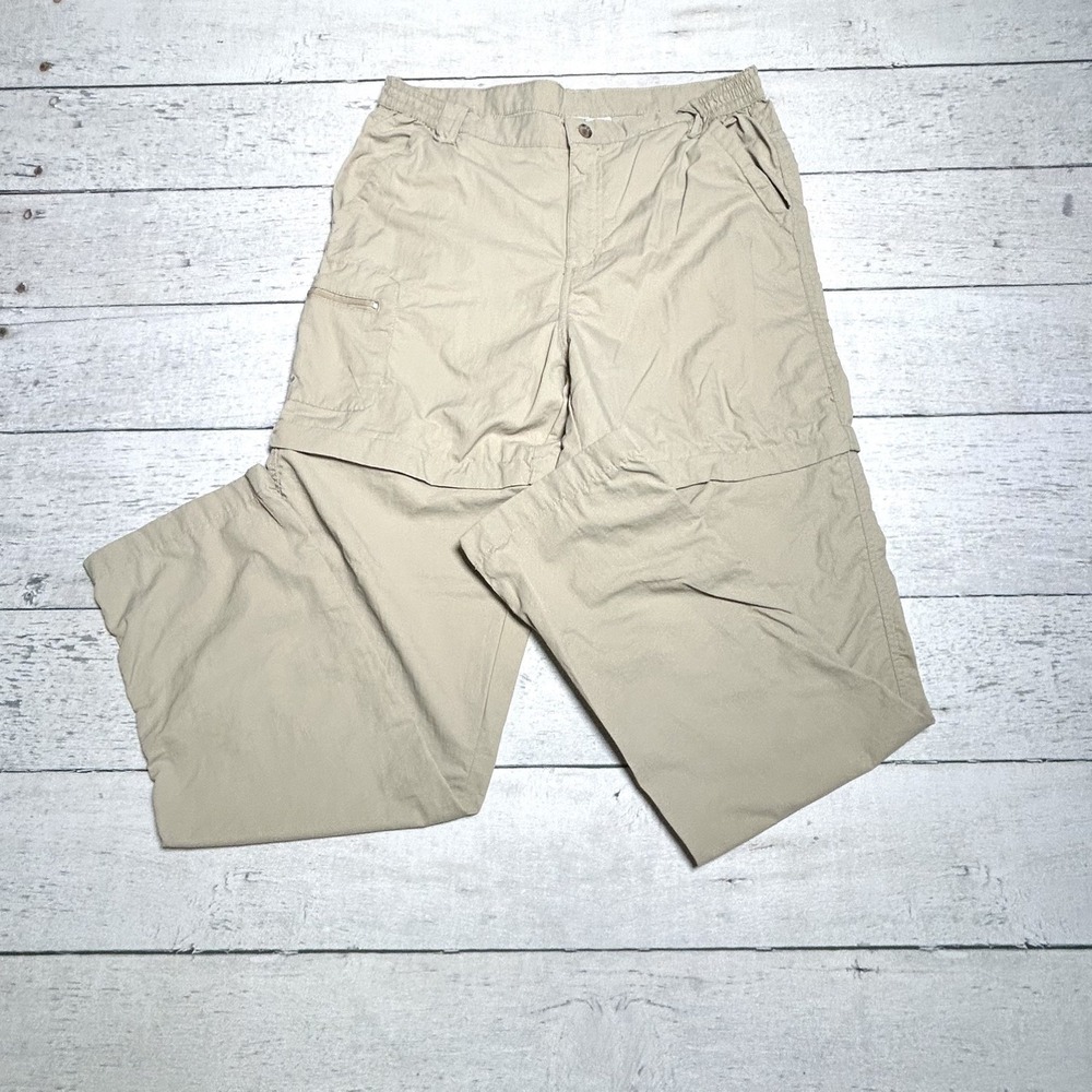Dakota Grizzly Mens Medium Convertible Cargo Pants Zip Off Hiking Khaki Nylon